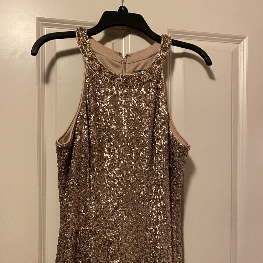 Gold sequin ball gown